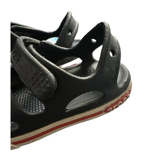 Crocs Toddler Baby Sandals Navy White Red Size C4 Toddler 4 - Picture 3 of 4